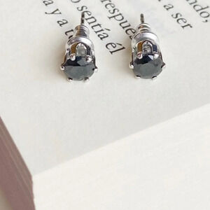 Tiny hoops pave diamond style stud earrings